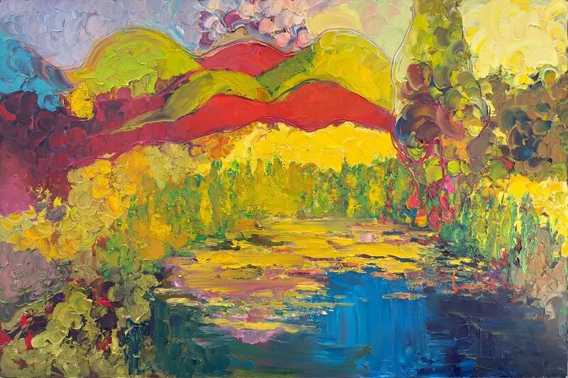 Oljemålning Green EYE av Ivan Tverdun