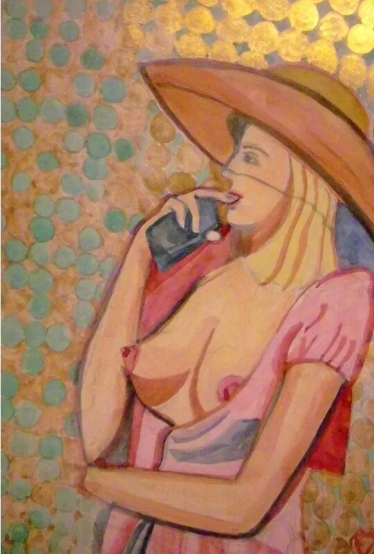 69 ) Woman with Sun Hat av Victor Finnigan