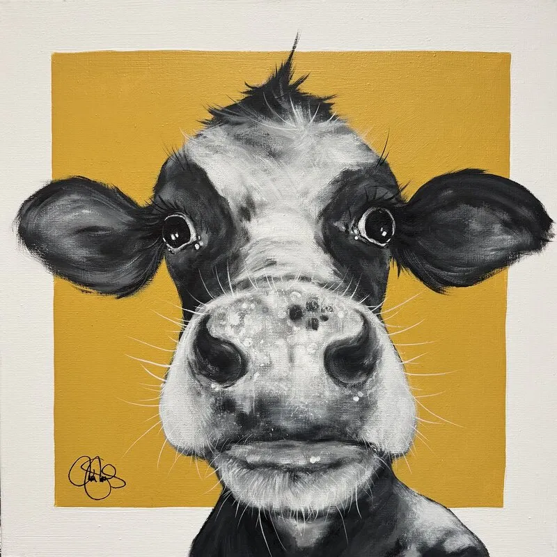 Akrylmålning COW 493 Millie av Matilda Skoglund