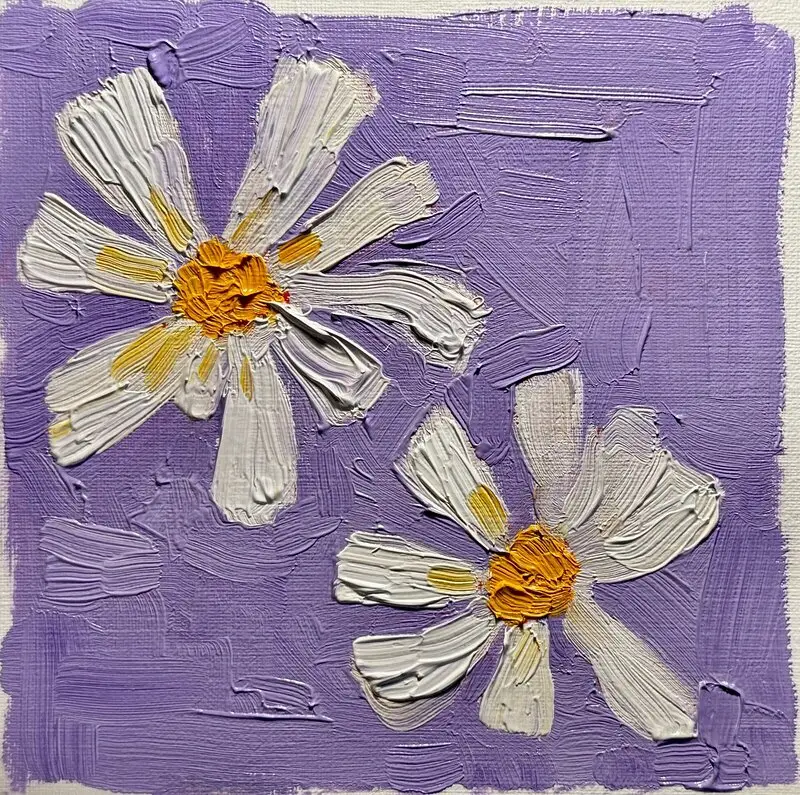 Oljemålning Kamomill av Ekaterina Dutkevich