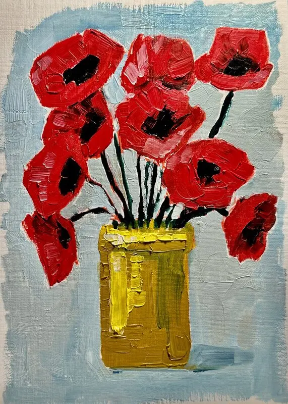 Oljemålning Vallmoblommor av Ekaterina Dutkevich