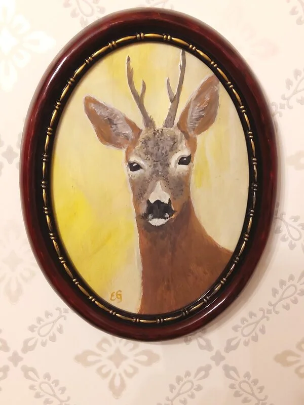 Akrylmålning Rådjur av Eva Garami