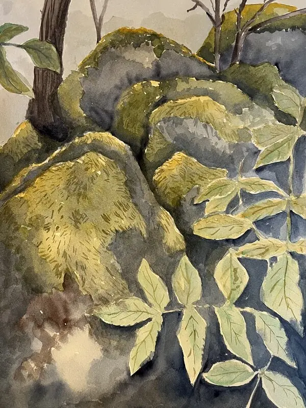 Akvarell Mossig av Charlotte Hansson