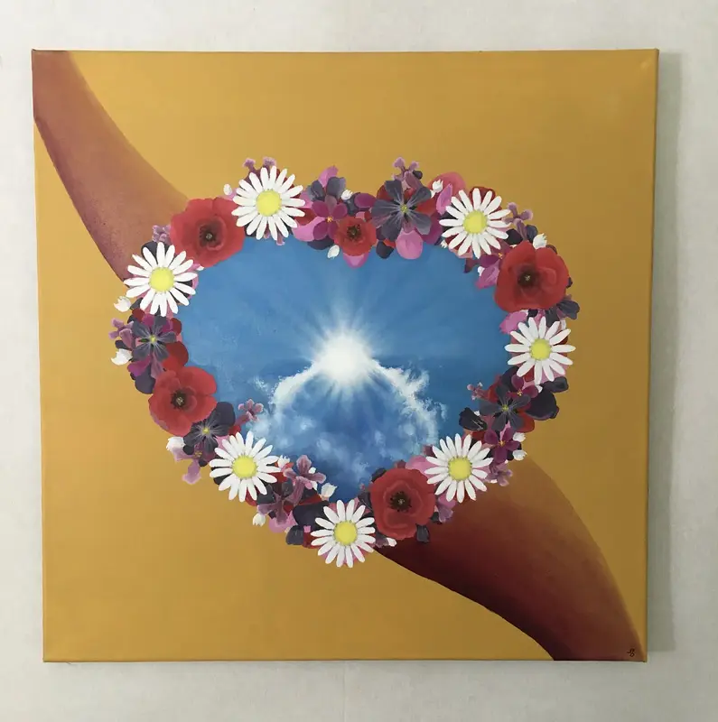 Oljemålning Mittsommars hjärta av René Pudleiner