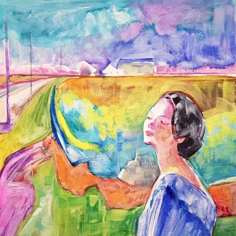 Akrylmålning A new repertoire av Daniel Vandinja