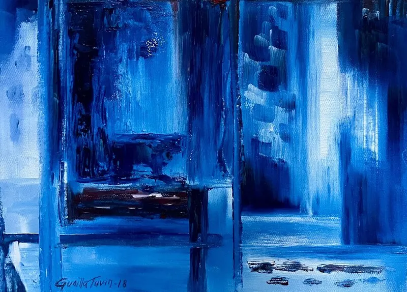 Akrylmålning Rum för eftertanke av Gunilla Tuvin