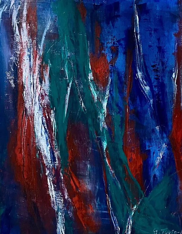 Akrylmålning Rörelse av Gunilla Tuvin