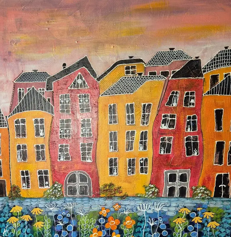 Akrylmålning Stillhet i färg av Annelie Jonsson