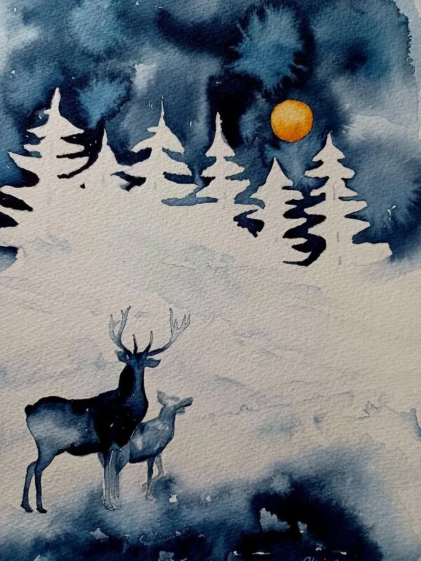 Akvarell Vi två av Christina Harrefors