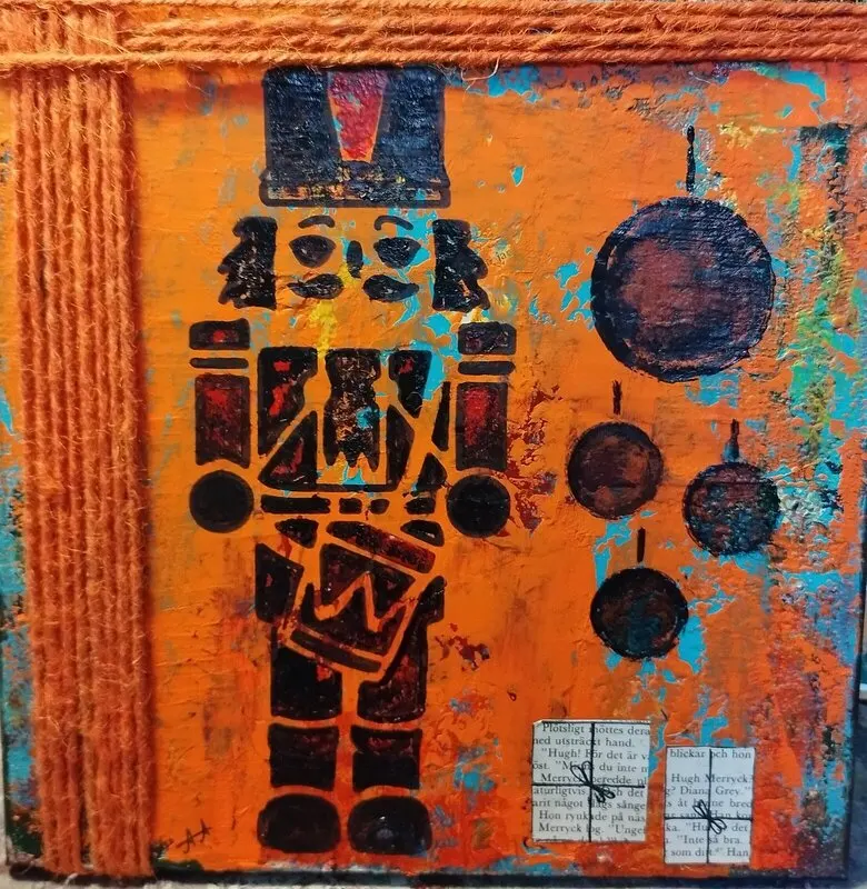 Akrylmålning The Nutcracker and his drum av Ann-Christin Andersen