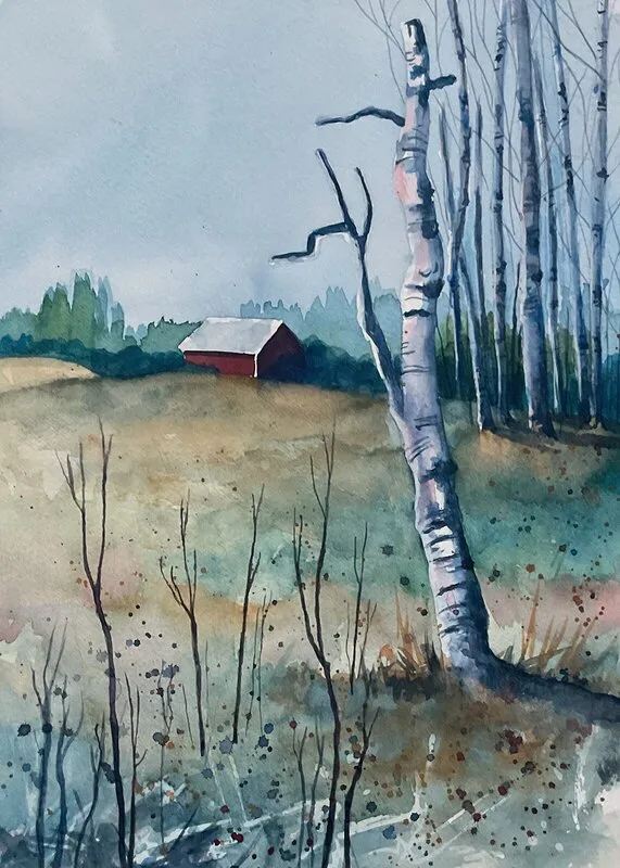 Akvarell Ladan av Anna Sundkvist / @veras_akvareller