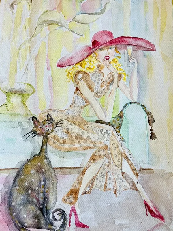 Akvarell Väntan av Marita Skoglund