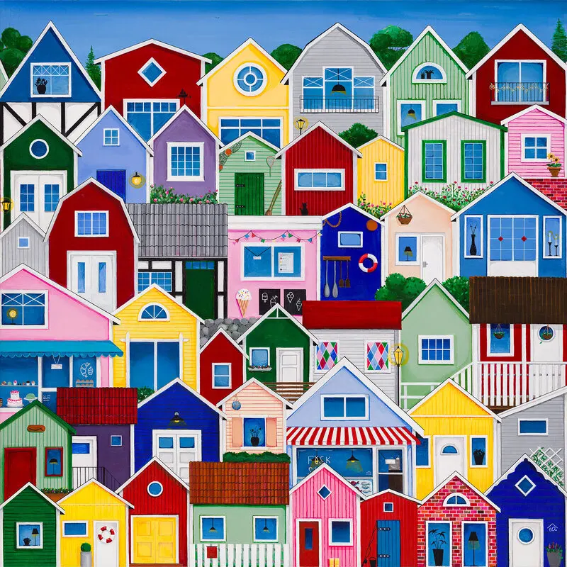 Akrylmålning Sommarstället av Elis Ali