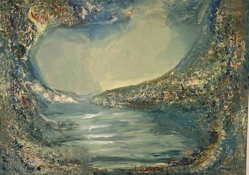 Akrylmålning Ayah av Monia Nekach