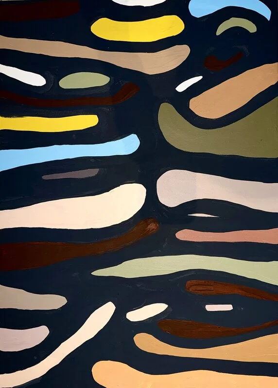 Oljemålning Slow Currents av Omid Ghorab Art