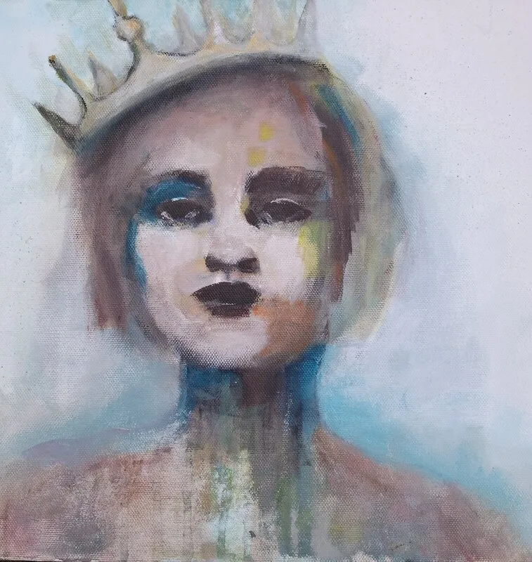 Akrylmålning Kitschen queen av Karin Sandström Krantz