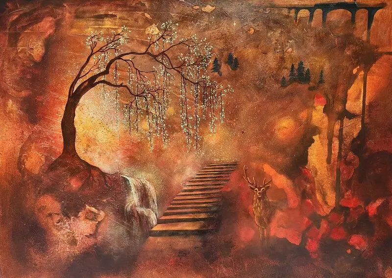 Akrylmålning Going home av Annie Magnusson