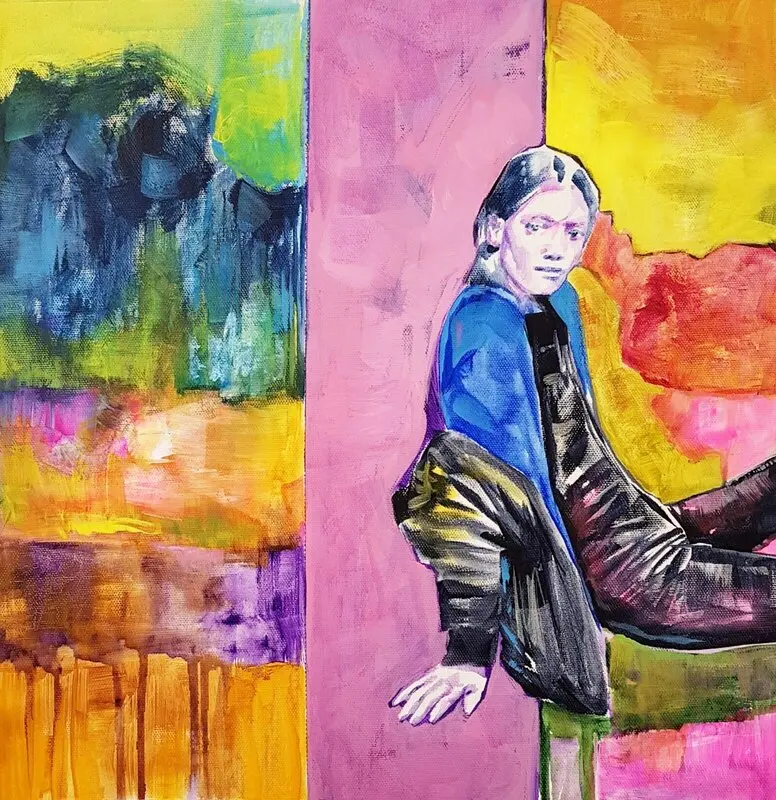 Akrylmålning I'm not affected av Daniel Vandinja