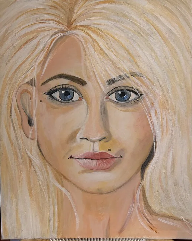 Akrylmålning Lilly av Camilla Wallin