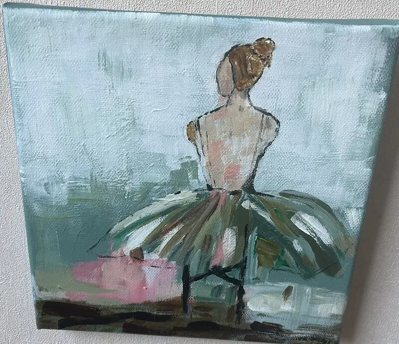 Akrylmålning Ballerina av Anne-sofie Lundgren