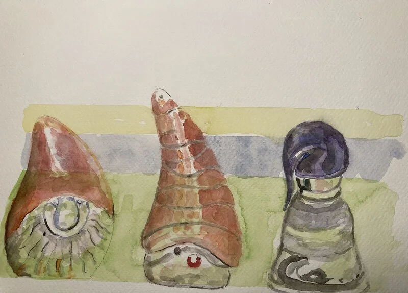 Akvarell Tomtar av Conny Johansson