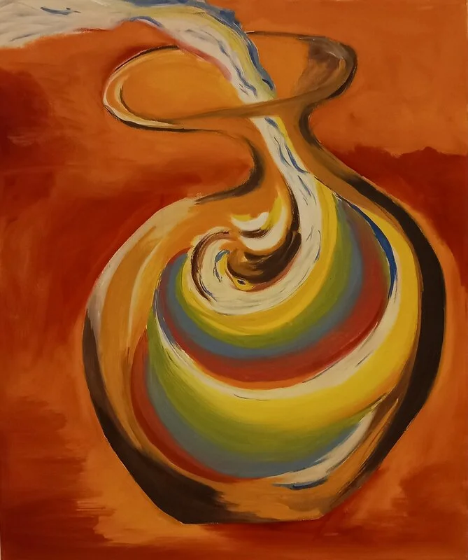 Oljemålning Flöde av Lena Lundin