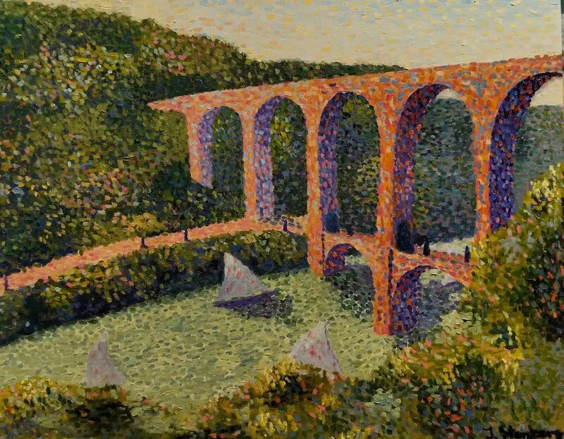 Oljemålning Cize-Bolozon viadukten av Jonathan Stenberg