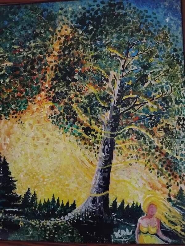 Oljemålning Utan titel av Karin Lidström