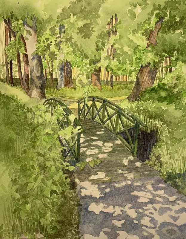 Akvarell I Stadsparken av Nina Gillbo