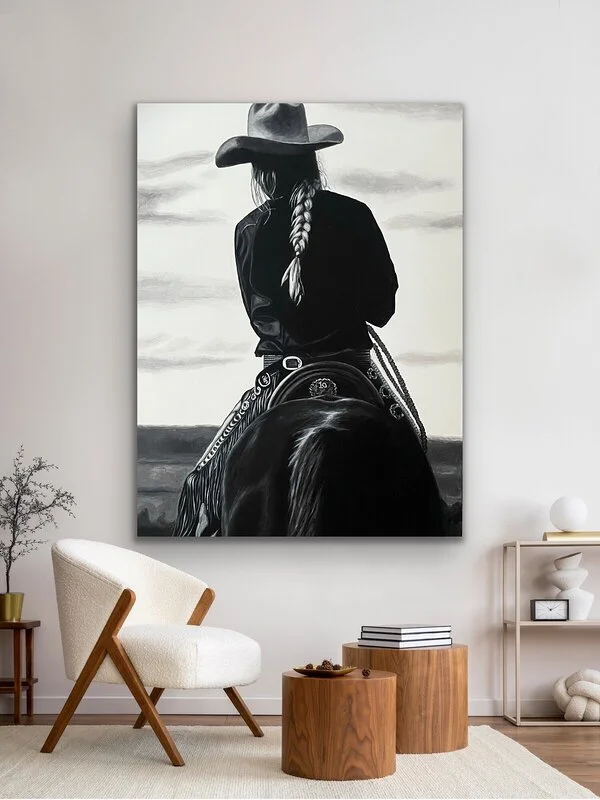 Akrylmålning Horsegirl av Karin Wass