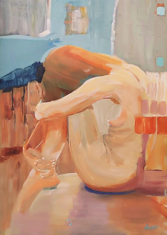 Akrylmålning Dolt under ytan* av Ola Arven