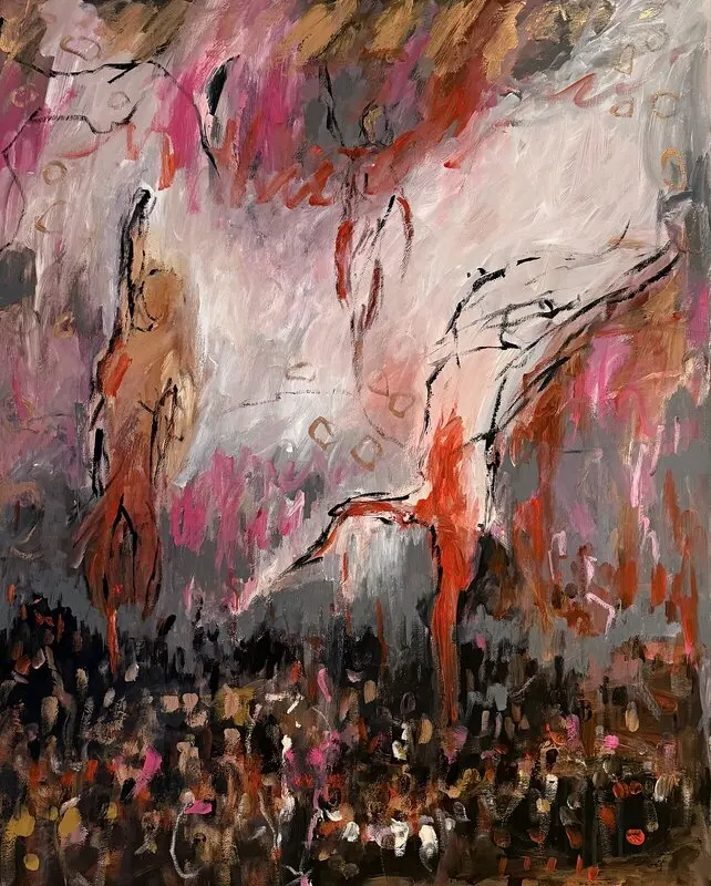 Akrylmålning Take the audience av Peter Frejeberg