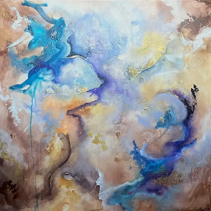 Akrylmålning Veil of Serenity av Caitlin Berchy