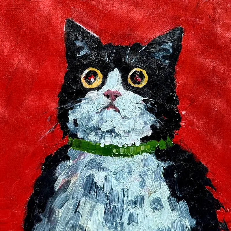 Oljemålning Katten av Ekaterina Dutkevich