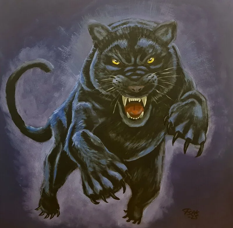 Akrylmålning Svart Panter av Isak Martinsson