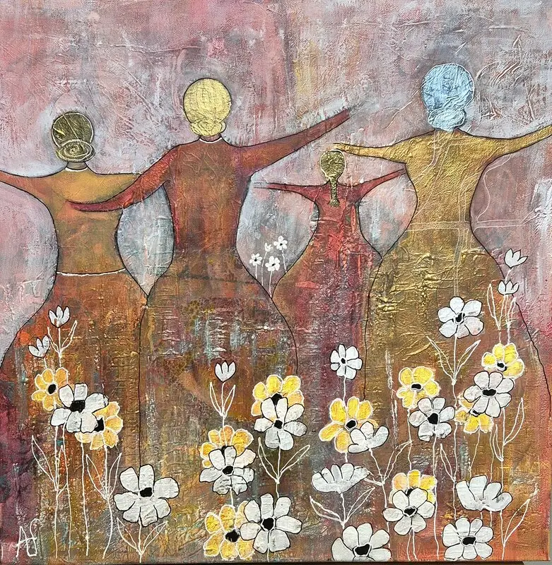 Akrylmålning Framtidens famn av Annelie Jonsson