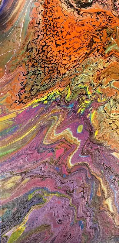 Akrylmålning After the movement av Marita Westerberg