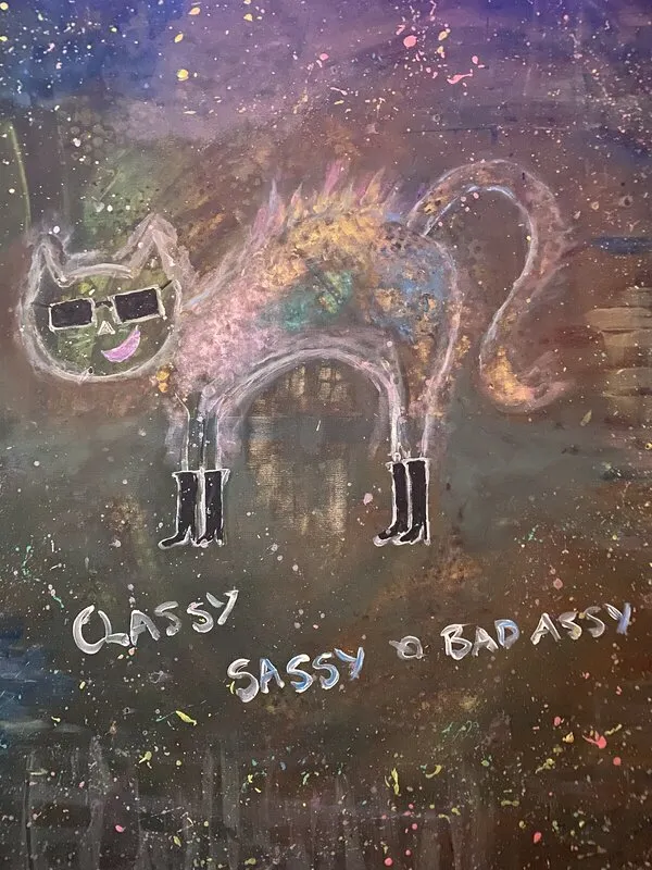 Akrylmålning Classy sassy & badassy av Teija Hiljanen