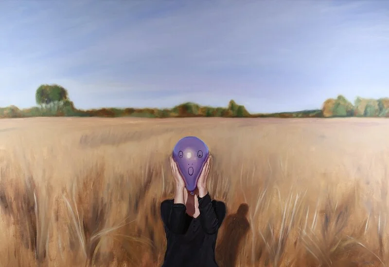 Oljemålning Här ska de bygga, sa de av Mimmie Strandkvist