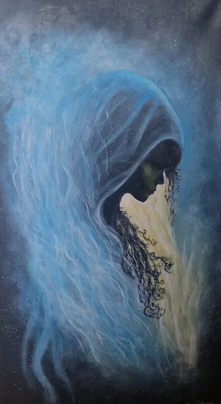 Akrylmålning Soft divide av Pia K. Egeriis