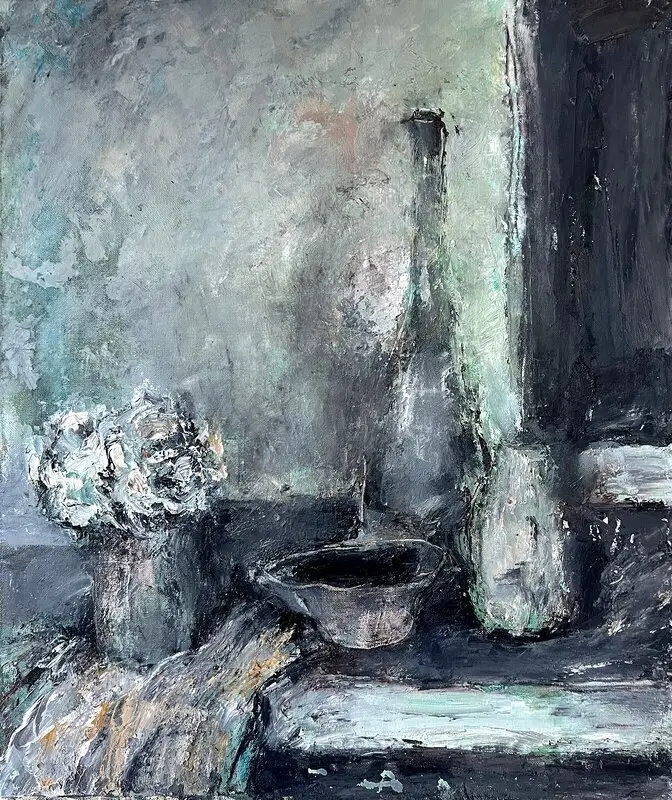 Oljemålning Still Life (Bottles) av Zakhar Shevchuk