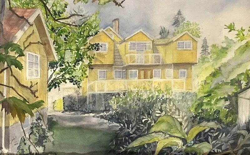 Akvarell Family mansion in Nacka av Carlyle Minnaar