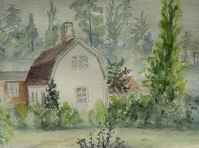 Akvarell Misty morning in Kållandsö av Carlyle Minnaar