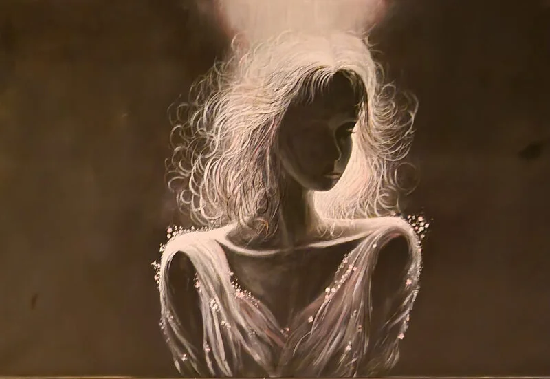 Akrylmålning Mysterious woman av Pia K. Egeriis