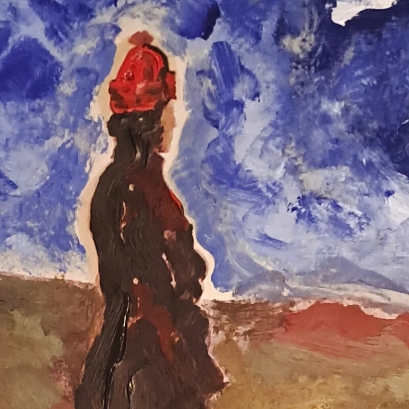 Oljemålning Detalj ur "Same same but different " av Shayan Rad