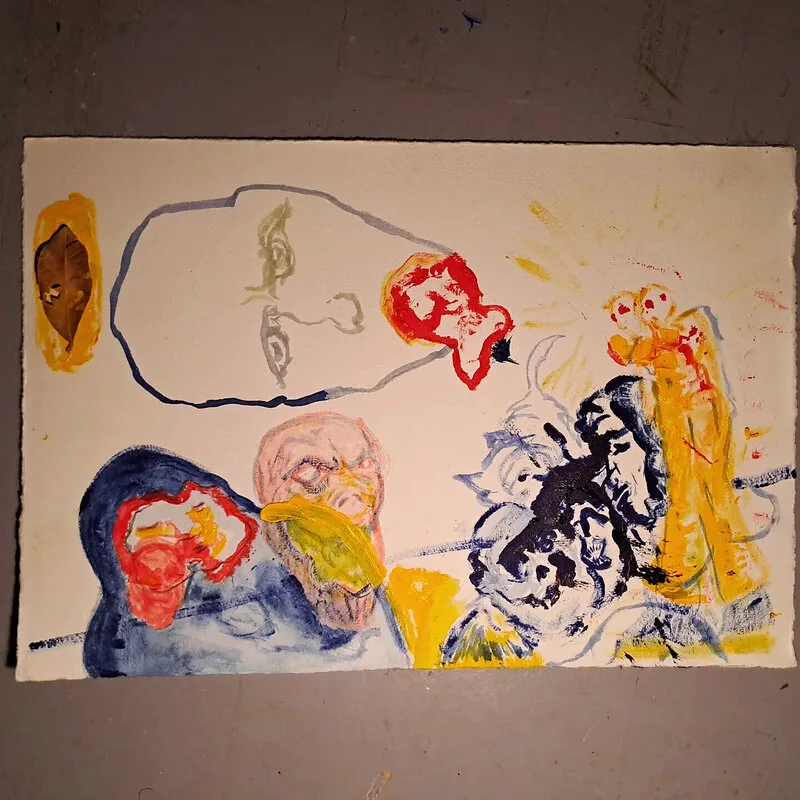 Oljemålning Fig leaf av Shayan Rad