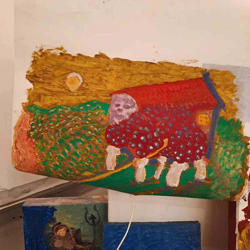 Oljemålning Home fed av Shayan Rad