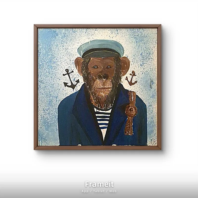 Akrylmålning Kapten-Apan av Richard Johansson