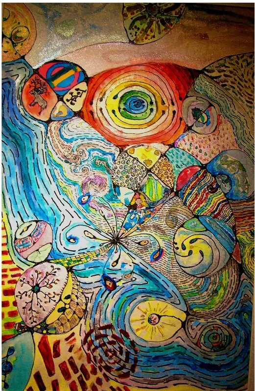 Akvarell Babelfish @ Biminiwall av Robert Berglund