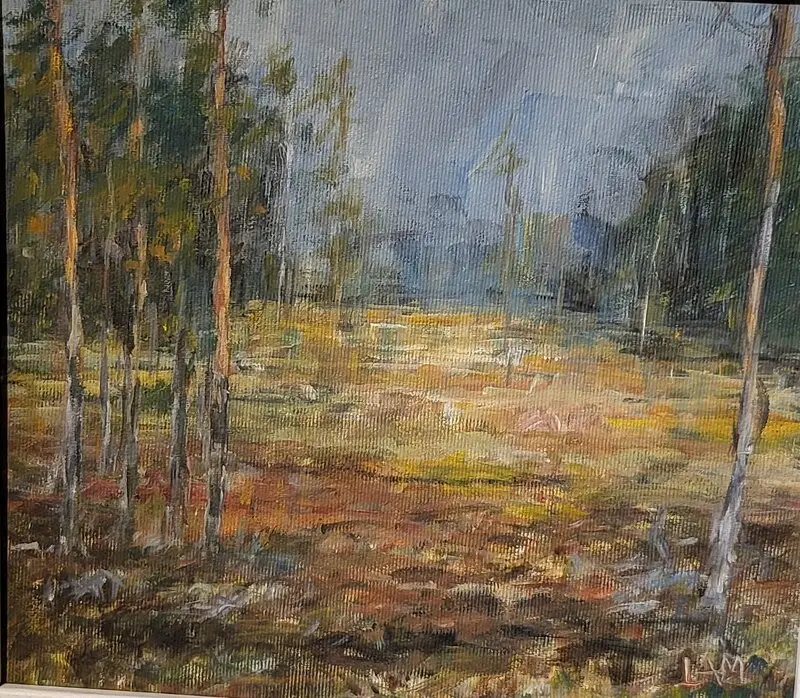 Akrylmålning Myr av Lena Andén-Malmberg